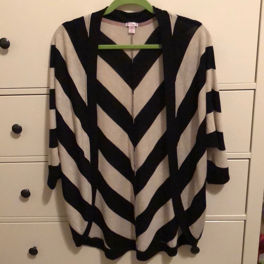 Tan and black chevron cardigan